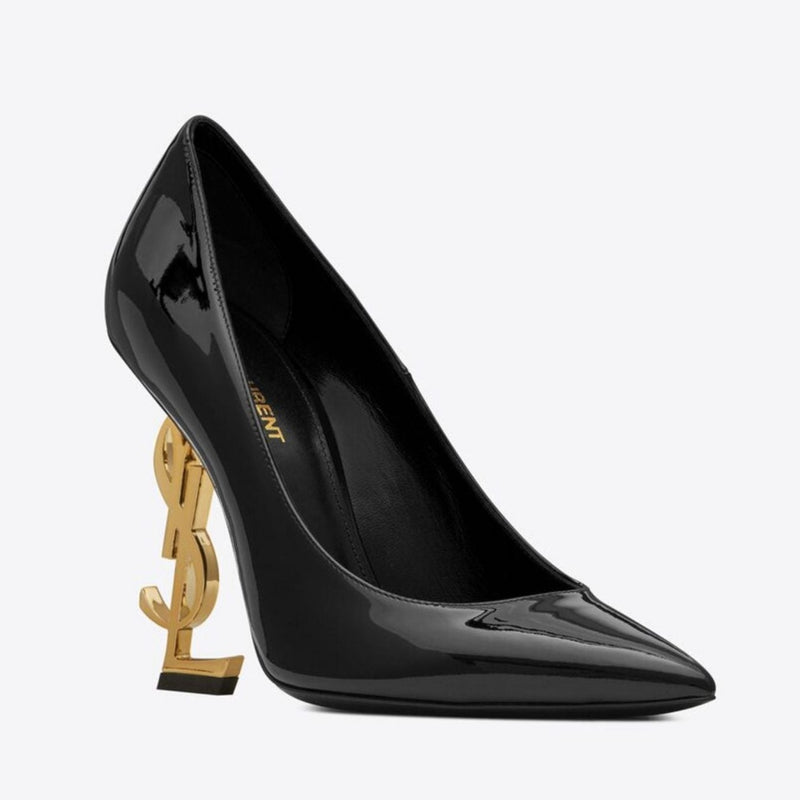 SAINT LAURENT OPYUM POINT-TOE PATENNT LEATHER PUMPS