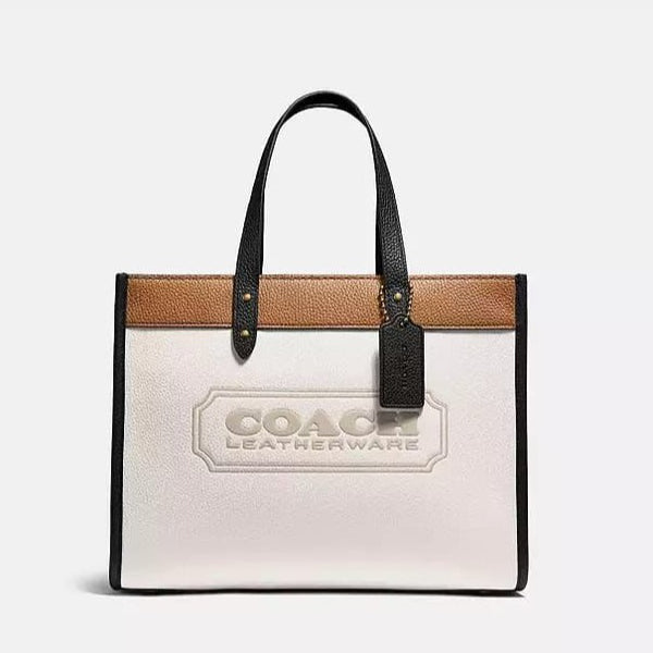 COACH SMALL T MONOGRAM CONTRAST EMBOSSED TOTE