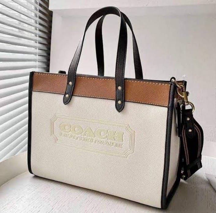 COACH SMALL T MONOGRAM CONTRAST EMBOSSED TOTE